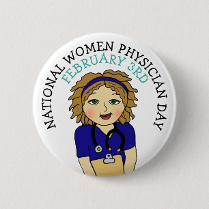 Badge Rond 5 Cm Journée nationale des femmes médecins 3 février Bo