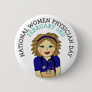 Badge Rond 5 Cm Journée nationale des femmes médecins 3 février Bo