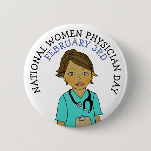 Badge Rond 5 Cm Journée nationale des femmes médecins 3 février Bo