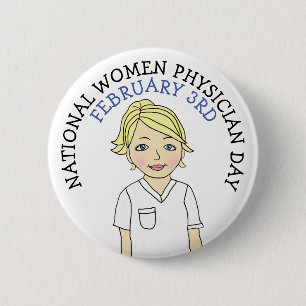 Badge Rond 5 Cm Journée nationale des femmes médecins 3 février Bo