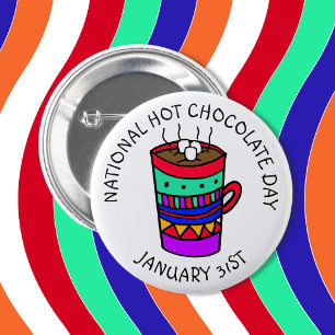 Badge Rond 5 Cm Journée nationale du chocolat chaud 31 janvier