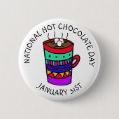 Badge Rond 5 Cm Journée nationale du chocolat chaud 31 janvier (Devant)