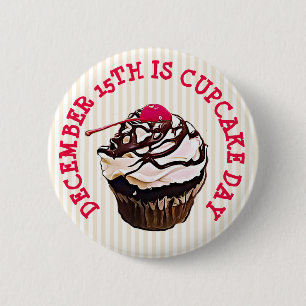 Badge Rond 5 Cm Journee Nationale du Cupcake 15 decembre Bouton