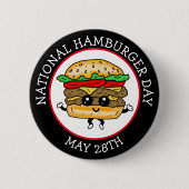 Badge Rond 5 Cm Journée nationale du hamburger 28 mai (Devant)