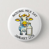 Badge Rond 5 Cm Journée nationale du lait 11 janvier (Devant)
