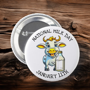 Badge Rond 5 Cm Journée nationale du lait 11 janvier