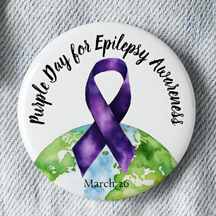 Badge Rond 5 Cm Journée violette de sensibilisation à l'épilepsie
