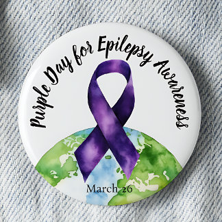 Badge Rond 5 Cm Journée violette de sensibilisation à l'épilepsie