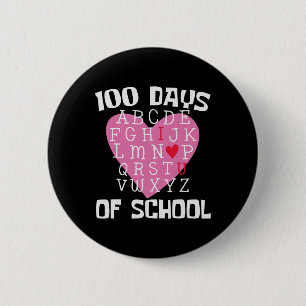 Badge Rond 5 Cm Jours D'Alphabet Scolaire 100e Jour Enseignant Étu