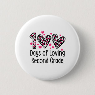 Badge Rond 5 Cm Jours d'amour de la deuxième année 100e jour de l'