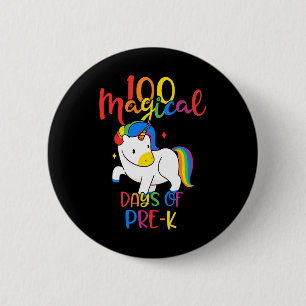 Badge Rond 5 Cm Jours Magiques De Pré-k 100ème Jour D'Enseignants