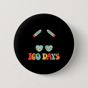 Badge Rond 5 Cm Jours Smarter 100 Jours D'École Messy Bun Black Gi