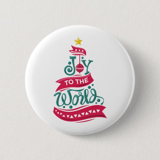 Badge Rond 5 Cm Joy to the World Christmas Citation Typographie (Devant)