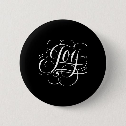 Badge Rond 5 Cm Joy To The World Fancy Swirly Elegant Christmas T (Devant)