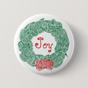 Badge Rond 5 Cm Joy Wreath