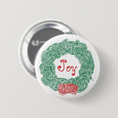 Badge Rond 5 Cm Joy Wreath (Devant & derrière)
