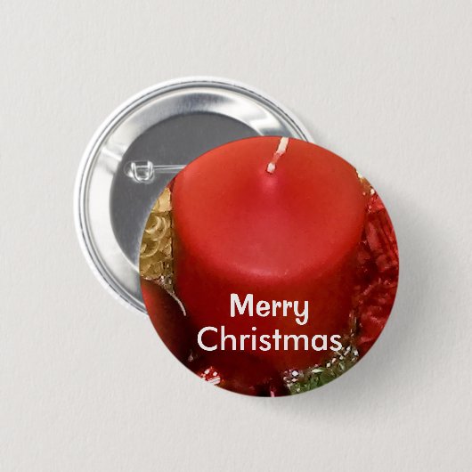 Badge Rond 5 Cm Joyeuse couronne de Noël (Devant & derrière)
