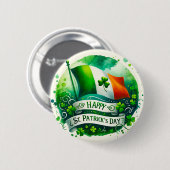 Badge Rond 5 Cm Joyeuse épingle de la Saint Patrick (Devant & derrière)