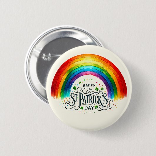 Badge Rond 5 Cm Joyeuse épingle de la Saint Patrick (Devant & derrière)