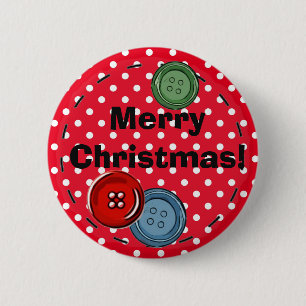 Badge Rond 5 Cm Joyeuse épingle de Noël avec boutons mignons et po