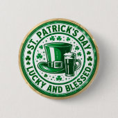 Badge Rond 5 Cm Joyeuse et bénie Saint-Patrick (Devant)