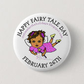 Badge Rond 5 Cm Joyeuse Fairy Tale Day } 26 février (Devant)