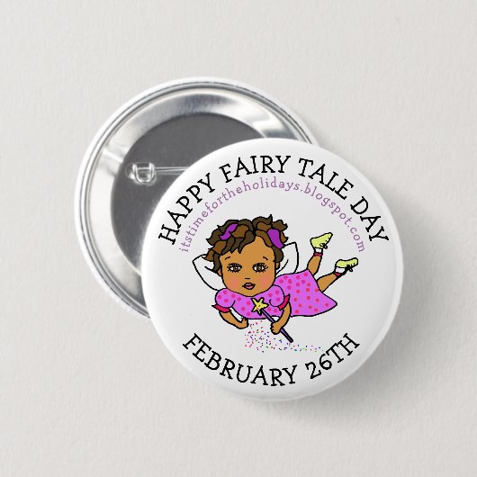 Badge Rond 5 Cm Joyeuse Fairy Tale Day } 26 février (Devant & derrière)