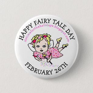 Badge Rond 5 Cm Joyeuse Fairy Tale Day } 26 février