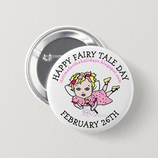 Badge Rond 5 Cm Joyeuse Fairy Tale Day } 26 février (Devant & derrière)