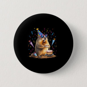 Badge Rond 5 Cm Joyeuse fête de la marmotte 12 fév Marmotte avec a
