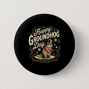 Badge Rond 5 Cm Joyeuse fête de la marmotte Costume de marmotte an