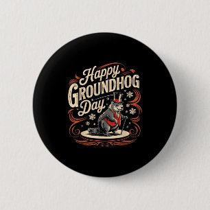Badge Rond 5 Cm Joyeuse fête de la marmotte Costume de marmotte po