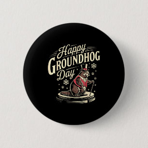 Badge Rond 5 Cm Joyeuse fête de la marmotte Costume de marmotte po