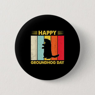 Badge Rond 5 Cm Joyeuse fête de la marmotte Drôle de marmotte Amat