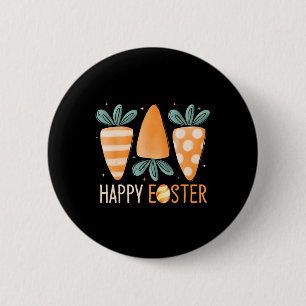 Badge Rond 5 Cm Joyeuse fête de Pâques Jolis carottes Lapin drôle
