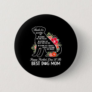 Badge Rond 5 Cm Joyeuse fête des mères à la mère de chien fête des
