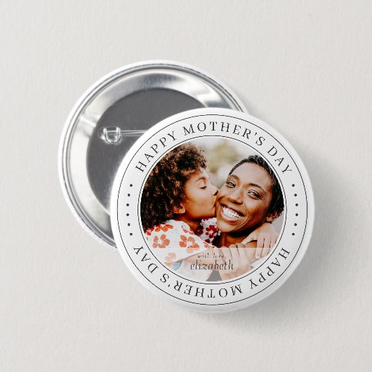 Badge Rond 5 Cm Joyeuse fête des mères Classique Photo simple (Devant & derrière)