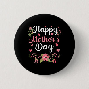 Badge Rond 5 Cm Joyeuse fête des mères maman mignonne Florale femm