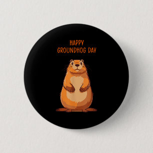 Badge Rond 5 Cm Joyeuse fête du marmotte pour les garçons filles a