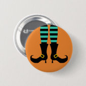 Badge Rond 5 Cm Joyeuse Jambe de sorcière Halloween (Devant & derrière)
