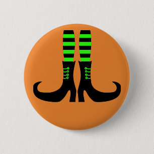 Badge Rond 5 Cm Joyeuse Jambe de sorcière Halloween