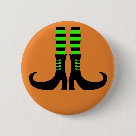 Badge Rond 5 Cm Joyeuse Jambe de sorcière Halloween (Devant)