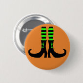 Badge Rond 5 Cm Joyeuse Jambe de sorcière Halloween (Devant & derrière)