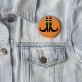Badge Rond 5 Cm Joyeuse Jambe de sorcière Halloween (En situation)