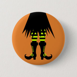 Badge Rond 5 Cm Joyeuse Jambe de sorcière Halloween