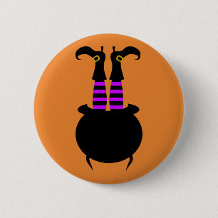 Badge Rond 5 Cm Joyeuse Jambe de sorcière Halloween