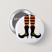 Badge Rond 5 Cm Joyeuse Jambe de sorcière Halloween (Devant & derrière)
