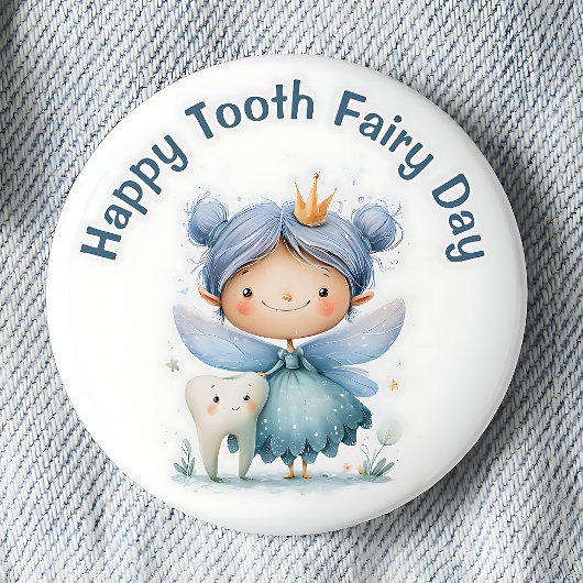 Badge Rond 5 Cm Joyeuse journée de la fée des dents Pinback Button