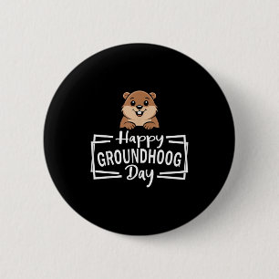 Badge Rond 5 Cm Joyeuse journée de la marmotte Humour météo de la