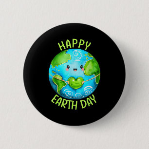 Badge Rond 5 Cm Joyeuse Journée de la Terre Mignons Enfants Hommes